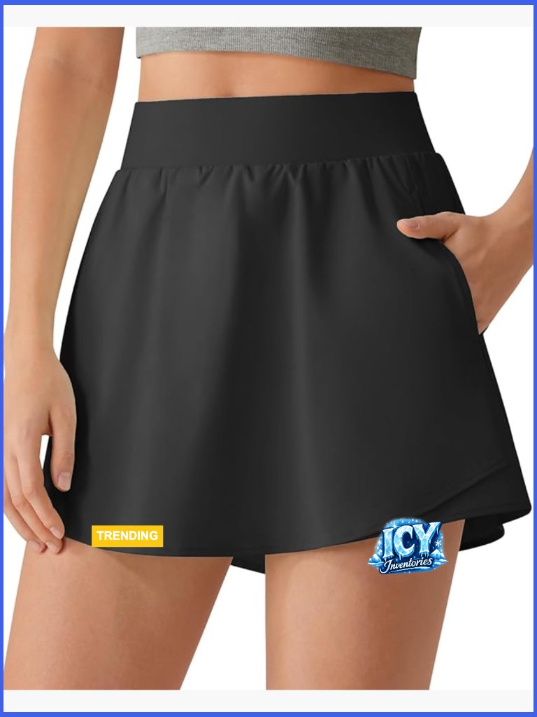 2" Overlay Tennis Skort With Built-In Shorts And Pockets For Women